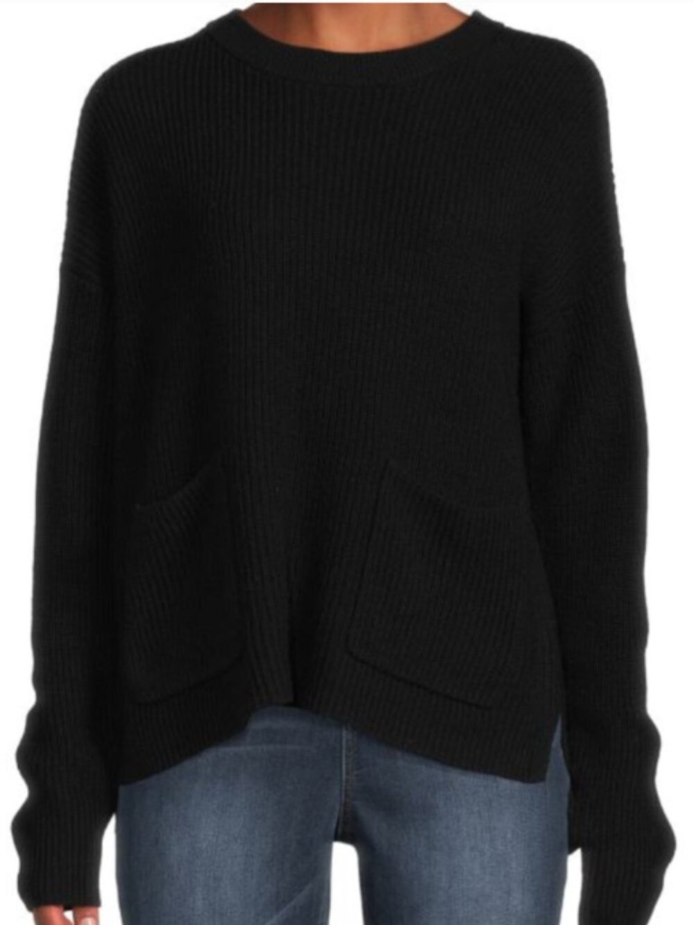 Madewell Patch Pocket Pullover Sweater - Black